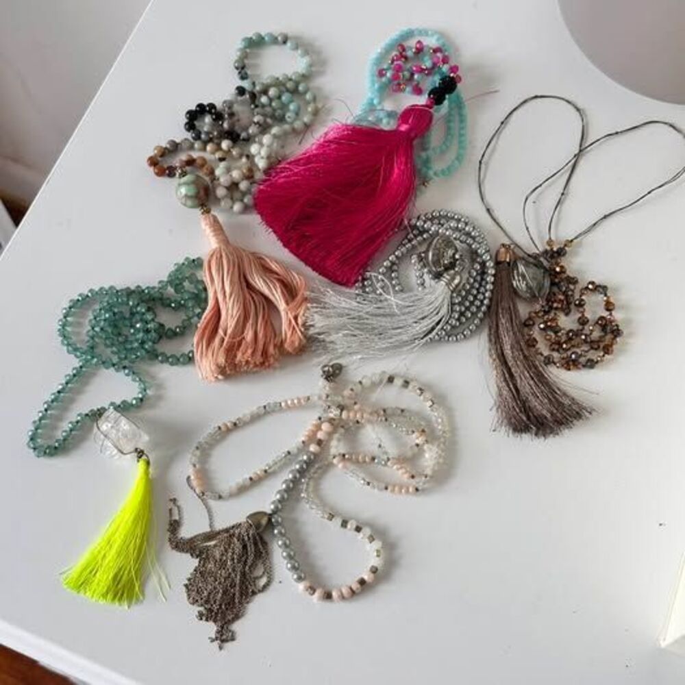 Vintage Dopamine Boho Tassel Necklace Bundle Set of 7
